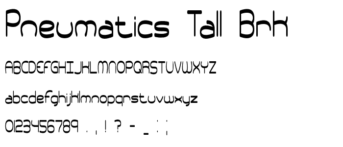 Pneumatics Tall BRK font
